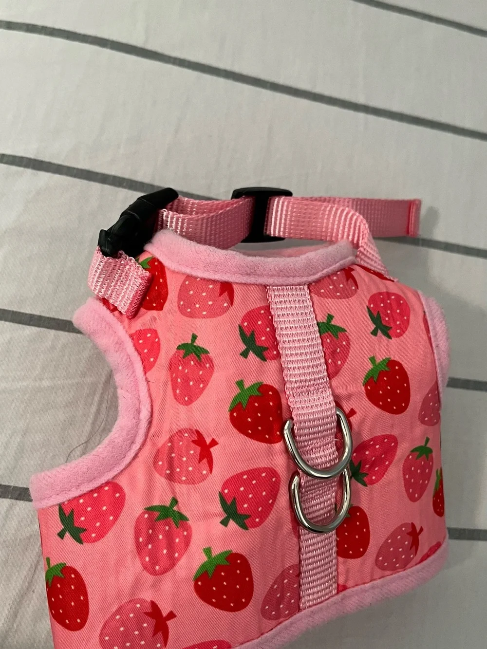 Pink Strawberry Print Pet Harness